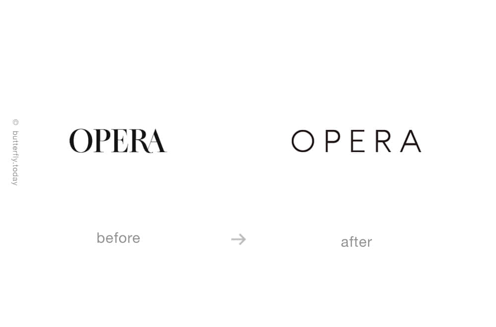 OPERA 新舊 Logo 比較